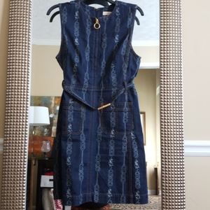 Tory Burch A- line Denim Gemini Link Dress
